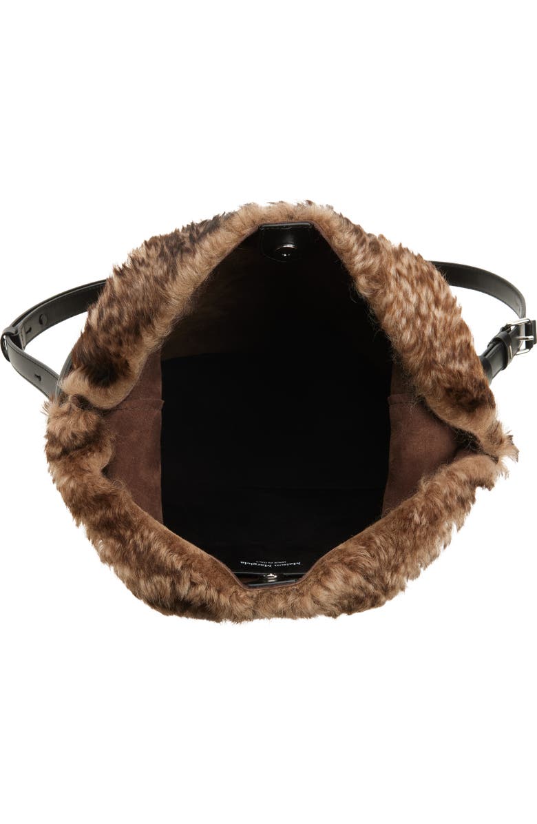 Maison Margiela Dress-age Leather & Genuine Shearling Hobo Bag, Alternate, color, Bleached Brown/ Black