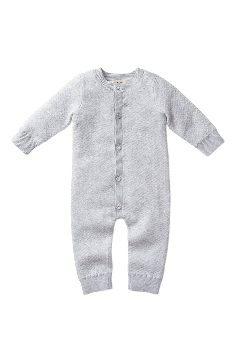 Hope & Henry Baby Jacquard Romper, Main, color, Grey