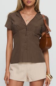 Princess Polly Life Begins Short Sleeve Shirt