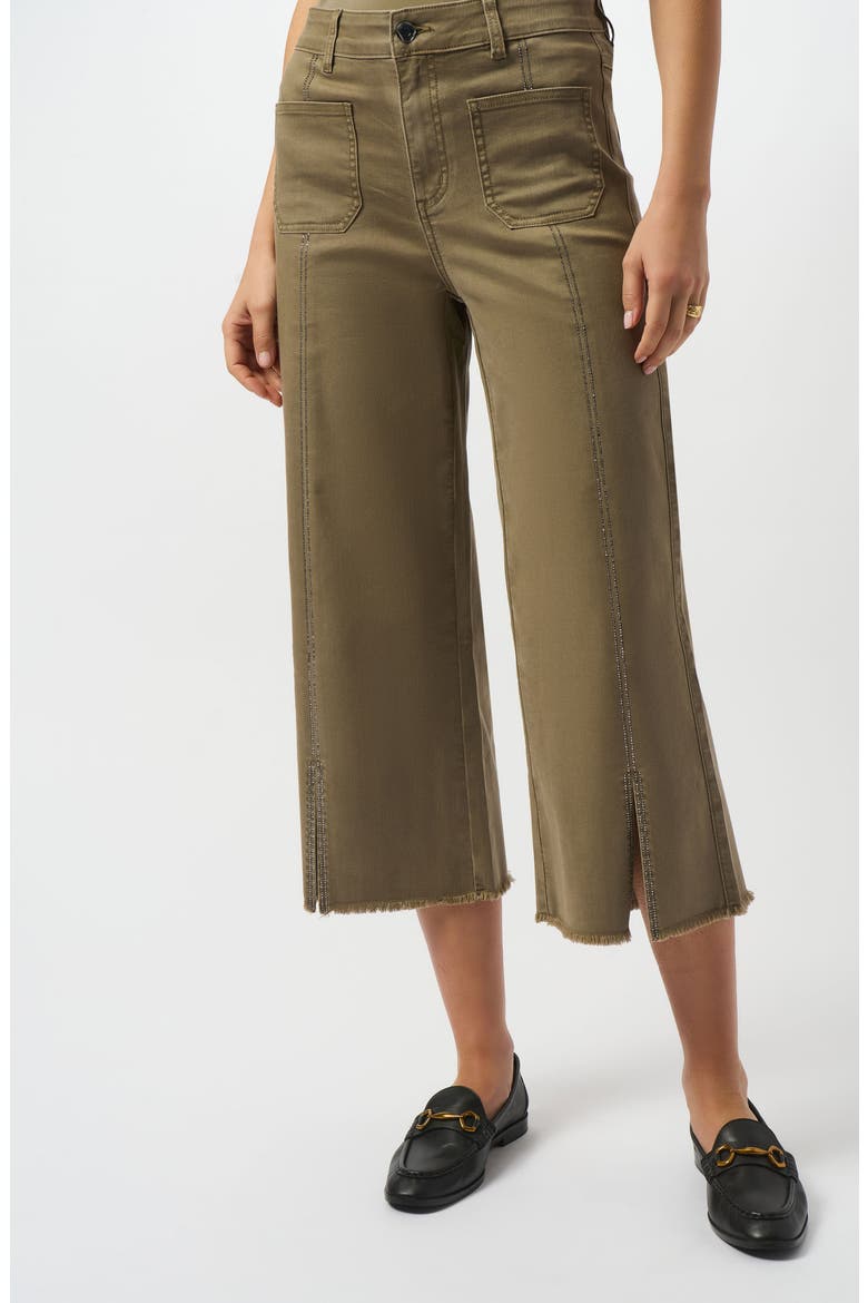 Embellished Front Seam Mid Rise Wide Leg Pants, Main, color, JAVA