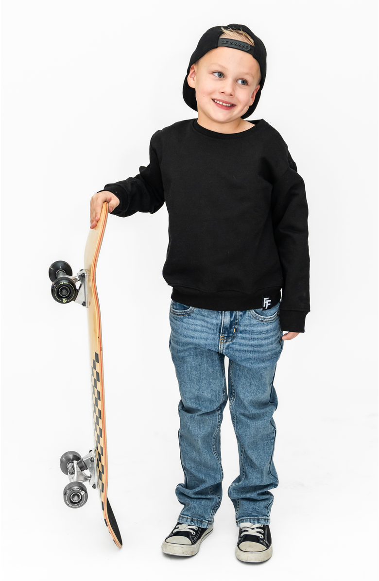 Laree + Co Basic Unisex Baby Sweatshirt, Alternate, color, Onyx