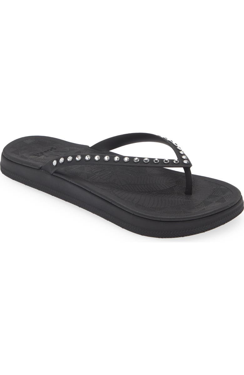 Sanuk Funshine Rhinestone Flip Flop, Main, color,