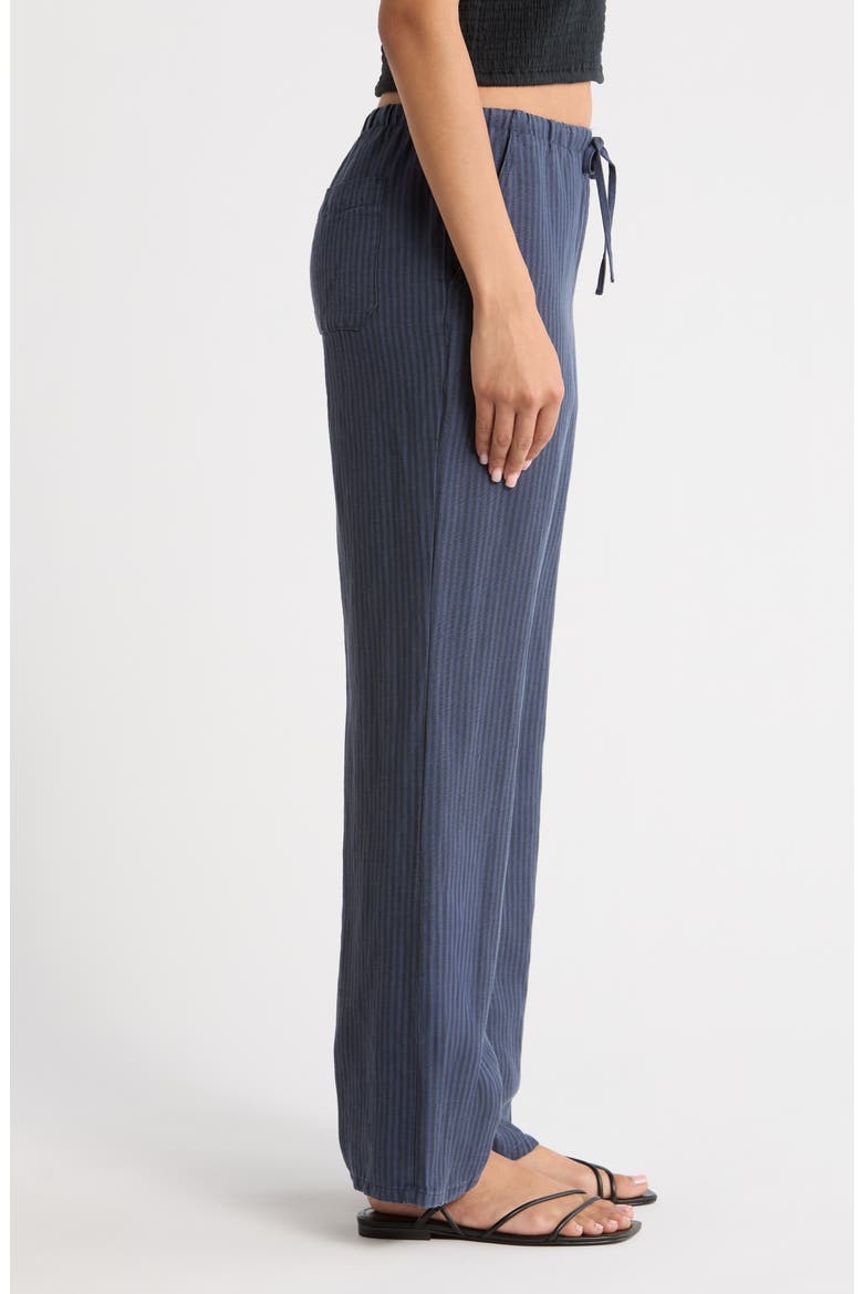 Perfect Linen Blend Drawstring Pants, Alternate, color, BLUE/ BLUE STRIPE