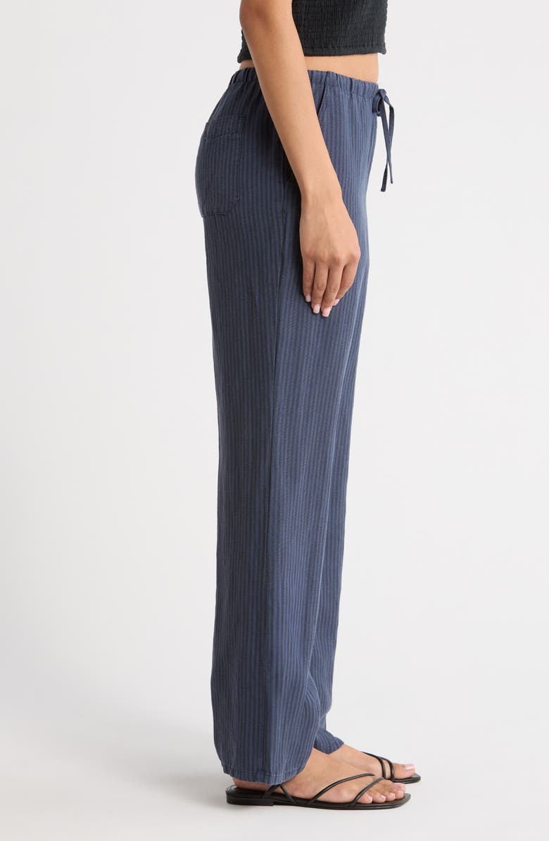 Marine Layer Perfect Linen Blend Drawstring Pants, Alternate, color, Blue/ Blue Stripe