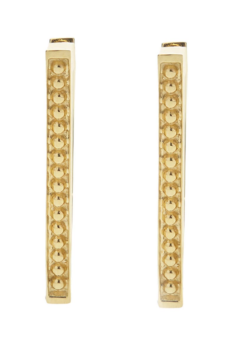 18K Gold Caviar Triangle Earrings, Alternate, color, GOLD