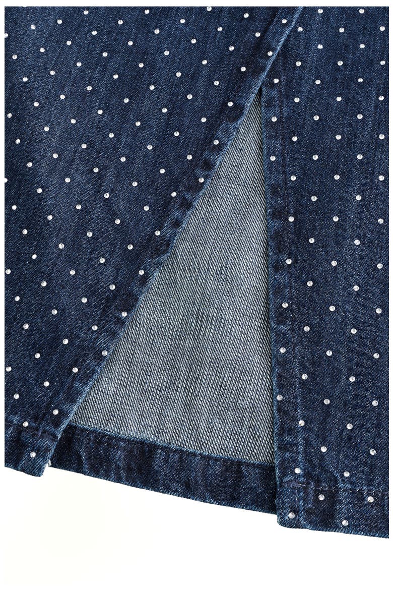 Hot Fix Diamante Denim Shirt, Alternate, color, BLUE