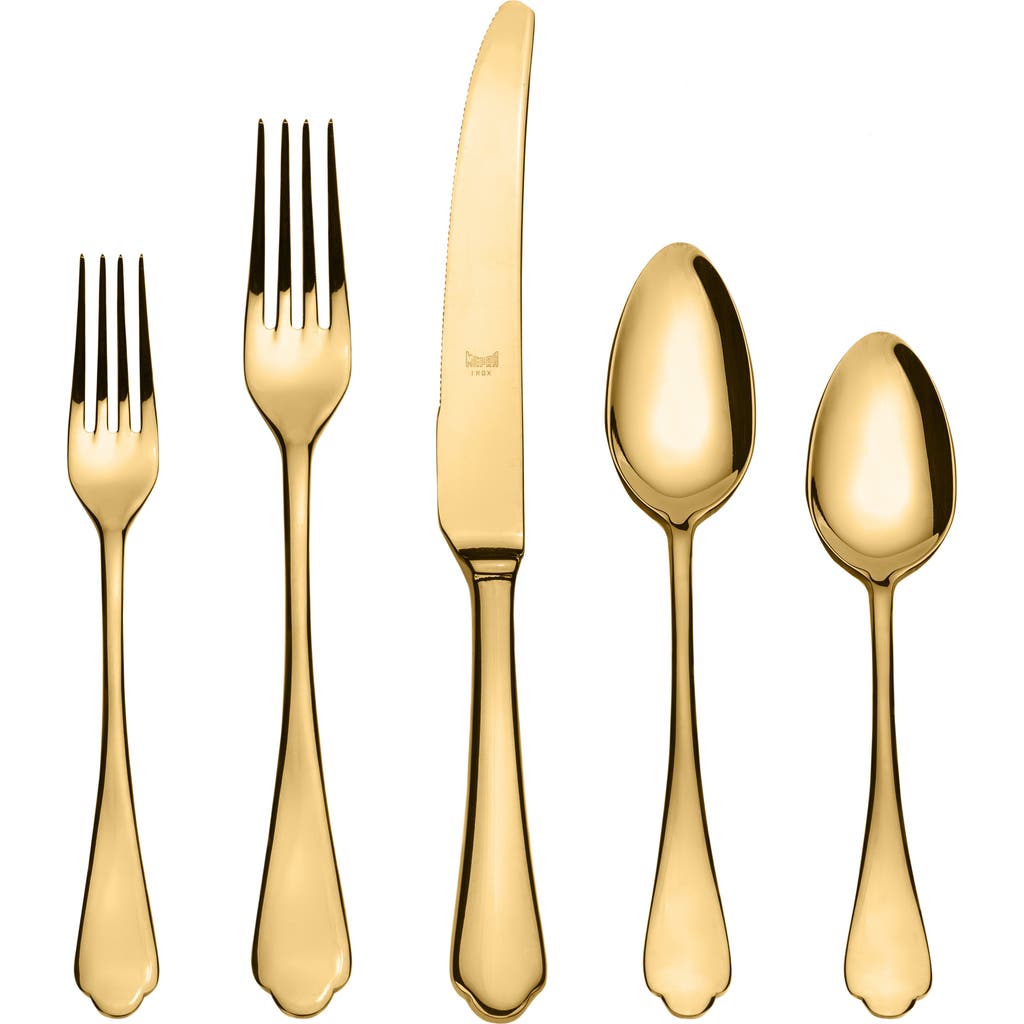 Mepra Dolce Vita Oro 5-piece Mirrored Flatware Set In Gold