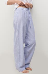MANGO Stripe Cotton Seersucker Pajamas