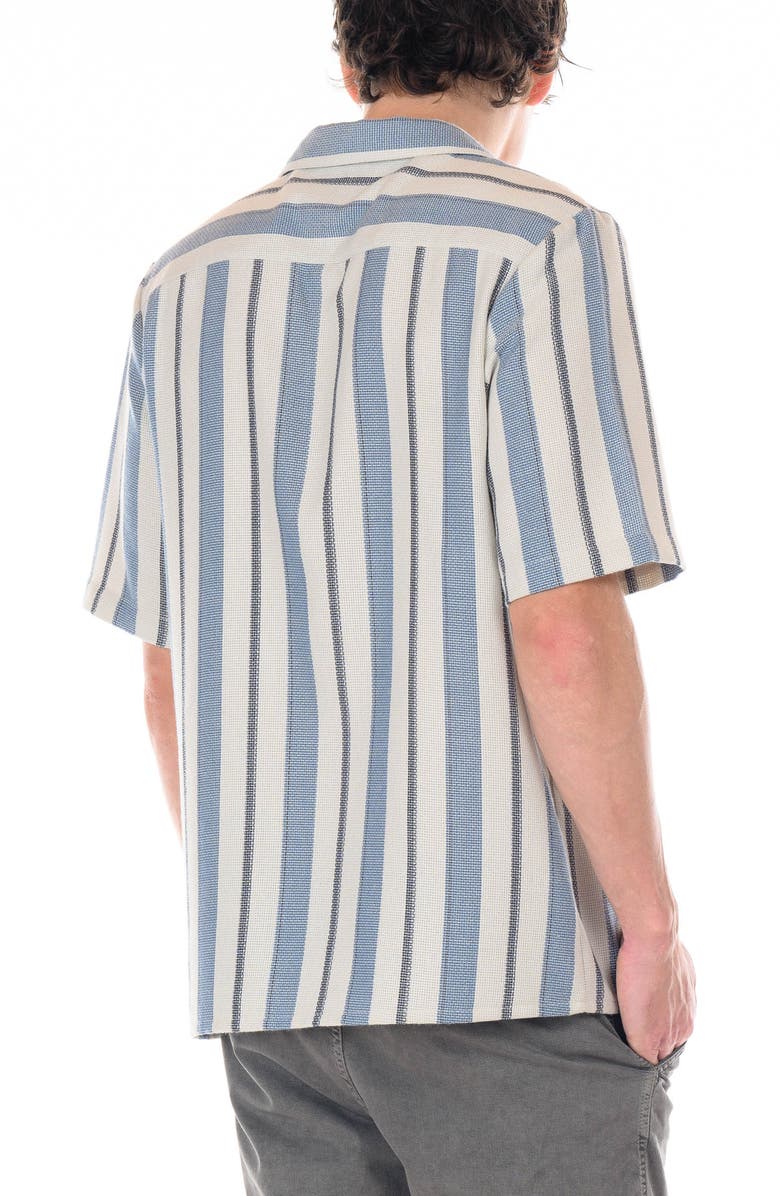 Original Paperbacks Del Mar Stripe Stretch Weave Camp Shirt, Alternate, color, Ocean