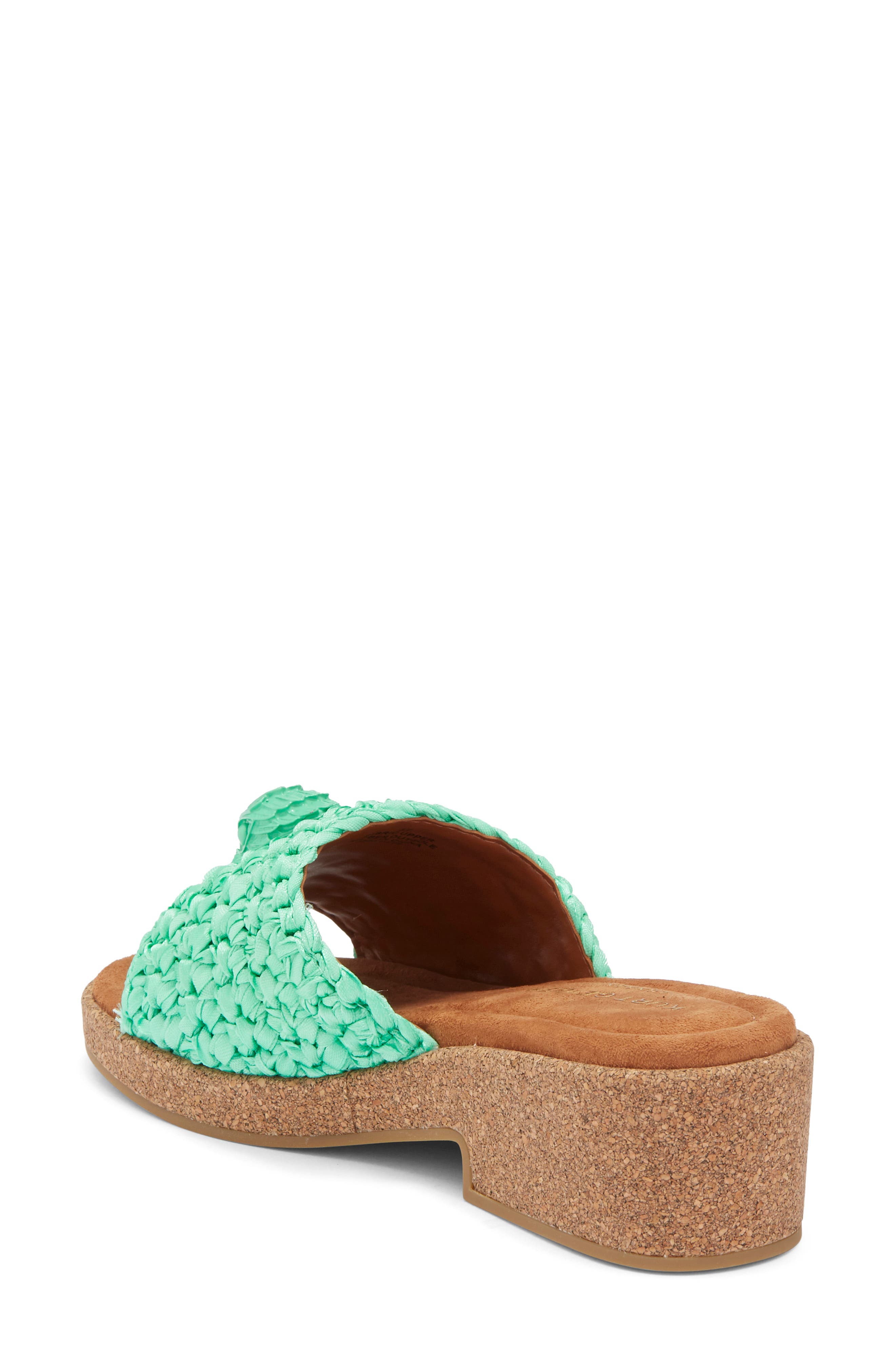 Kurt Geiger London Eagle Crocheted Slide Sandal, Alternate, color, Green