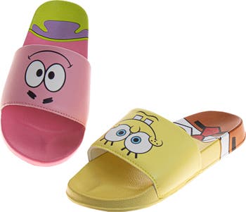 x Nickelodeon<sup>™</sup> Kids' SpongeBob SquarePants & Patrick Mismatch Slide Sandal