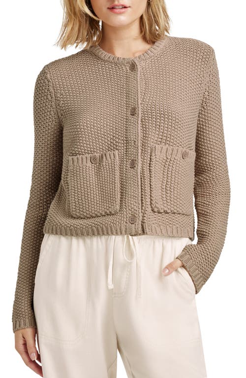 Splendid Andrea Patch Pocket Cropped Cardigan In Cactus