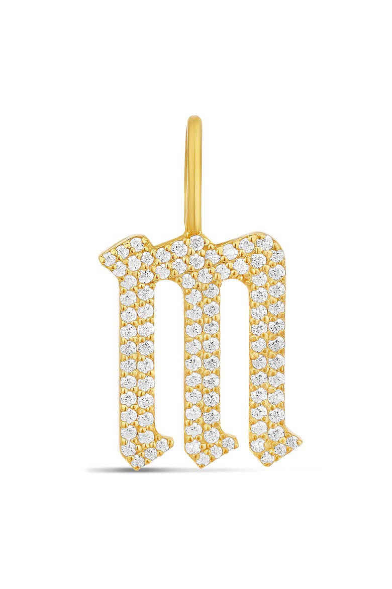 Gothic Initial Charm Necklace, Alternate, color, GOLD