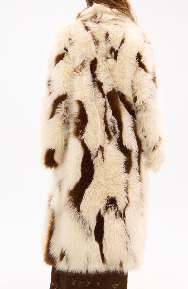 AZALEA WANG Miles Faux Fur Coat, Alternate, color, Cream Multi