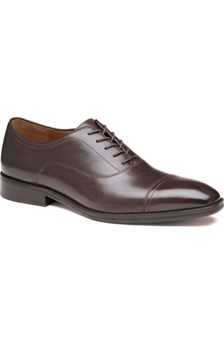 Johnston & Murphy Sullivan Cap Toe Oxford, Main, color, Espresso Italian Calfskin