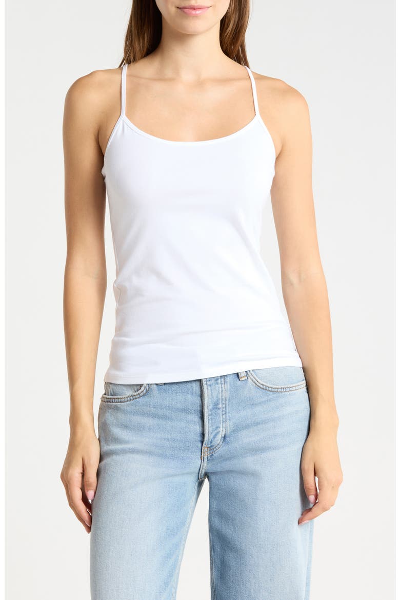 Cotton Jersey Knit Camisole, Main, color, WHITE