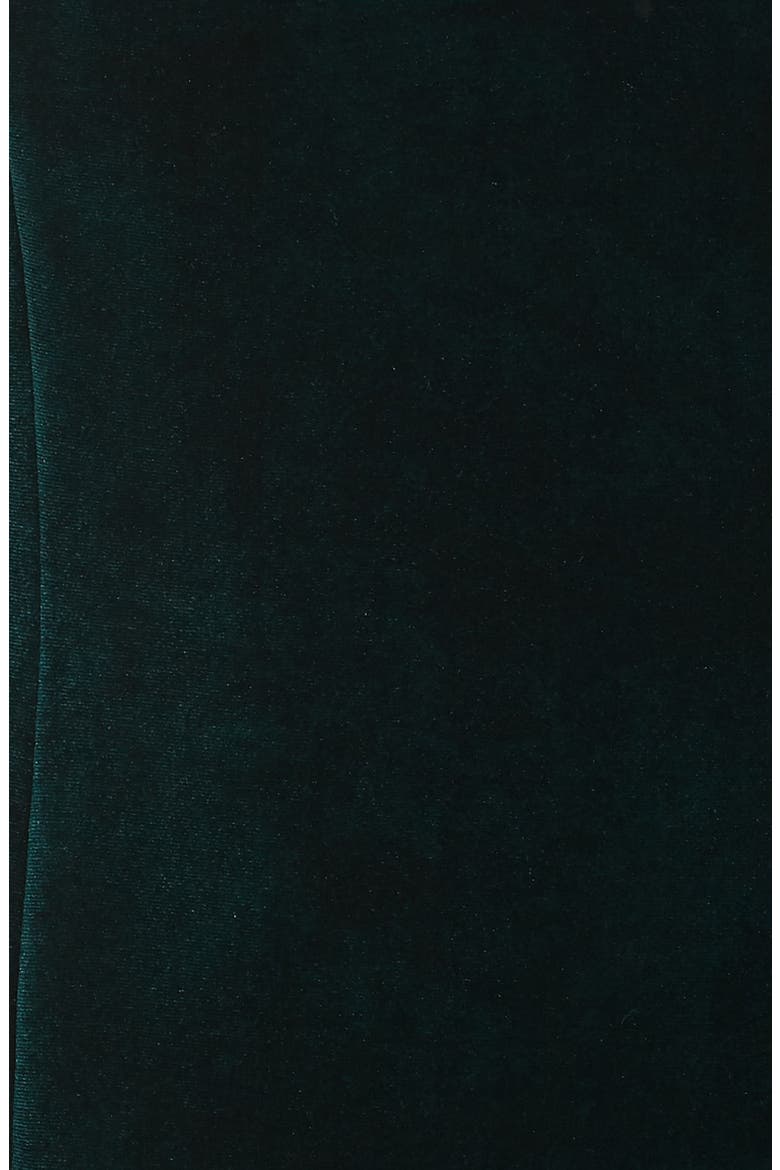 Bow One-Shoulder Velvet Gown, Alternate, color, HUNTER