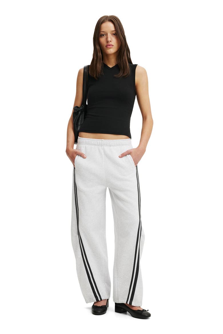 Women's Barrel Leg Sweatpant, Alternate, color, Light Grey Marle Taping