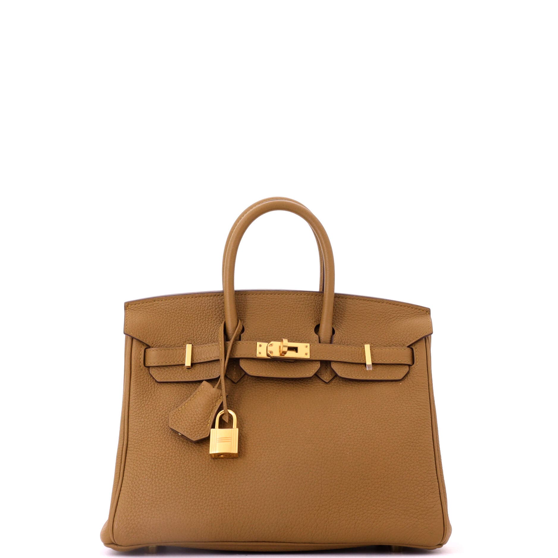 Pre-Owned Hermes Birkin Handbag Brown Togo with Gold Hardware 25, Main, color, Bronze Dore