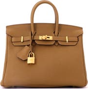 Pre-Owned Hermes Birkin Handbag Brown Togo with Gold Hardware 25