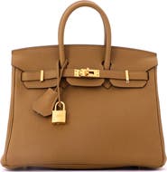 Pre-Owned Hermes Birkin Handbag Brown Togo with Gold Hardware 25