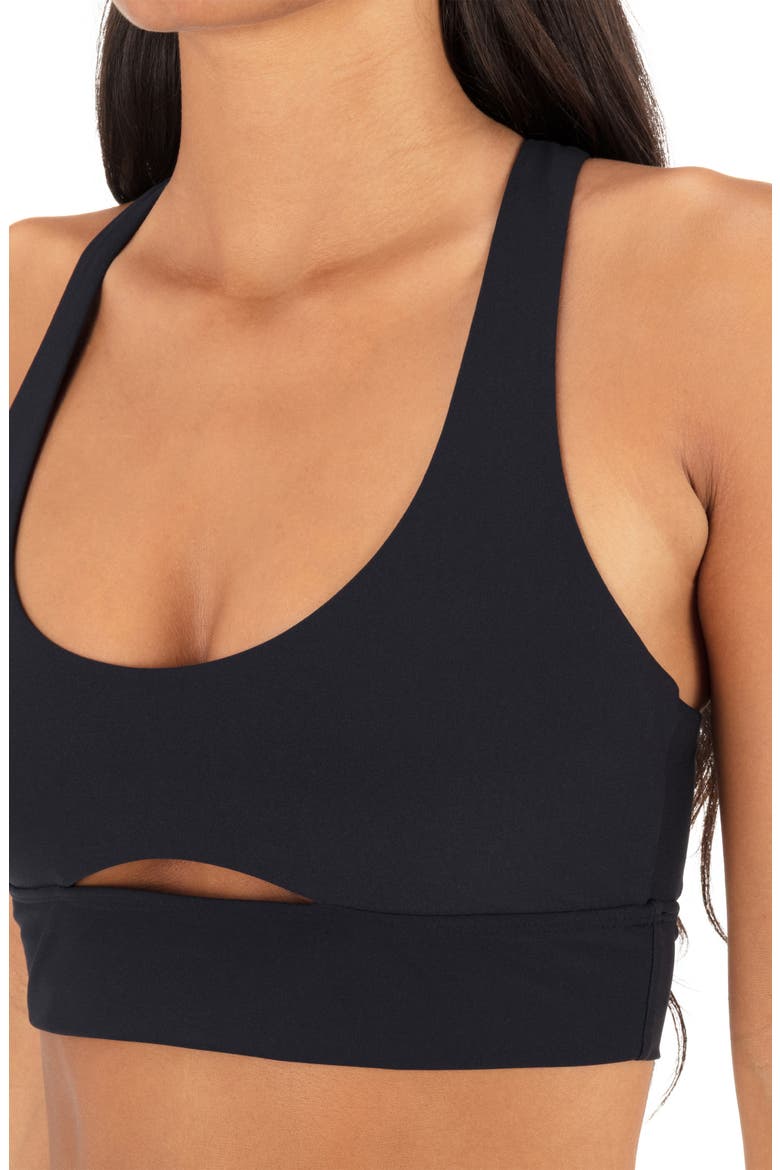 Longline Strappy Bikini Top, Alternate, color, BLACK