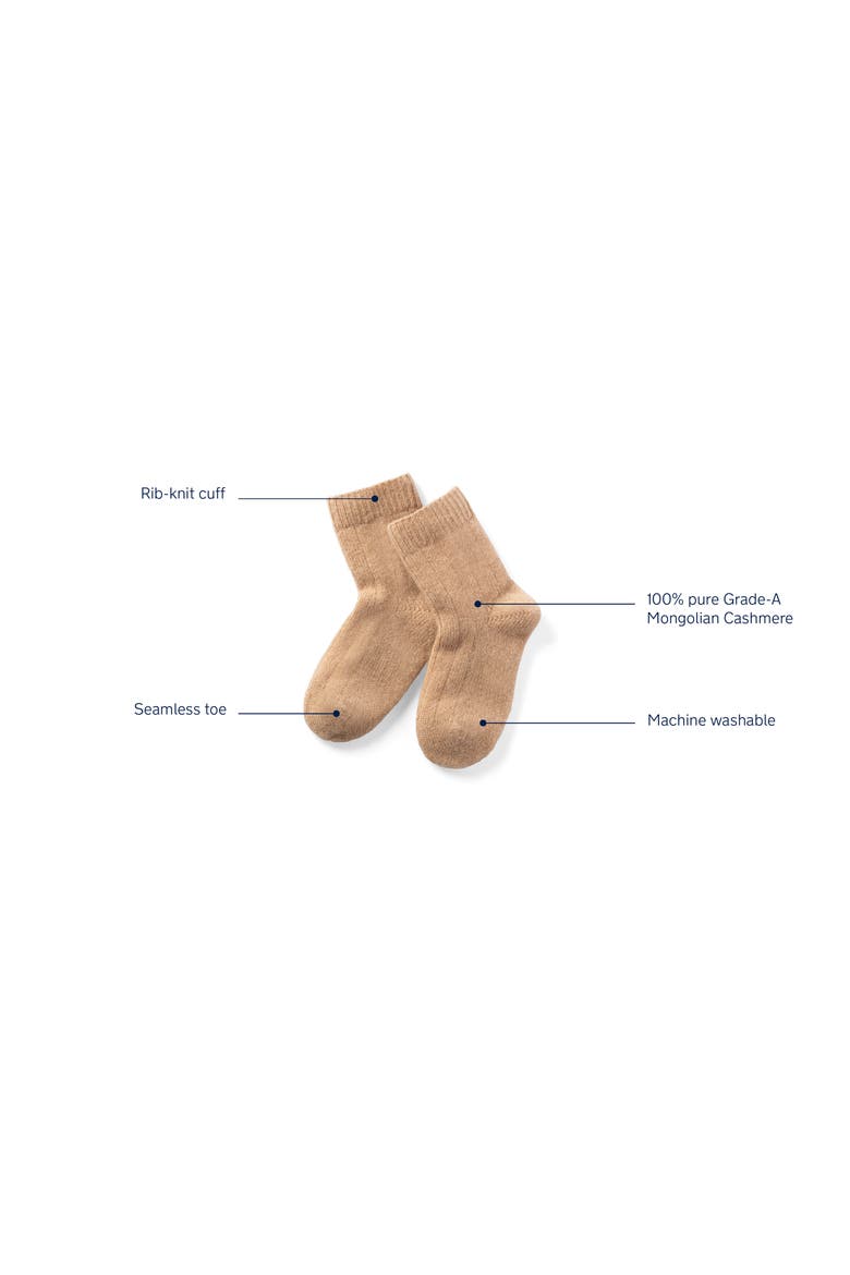 Cashmere Blend Crew Socks, Alternate, color, TAN