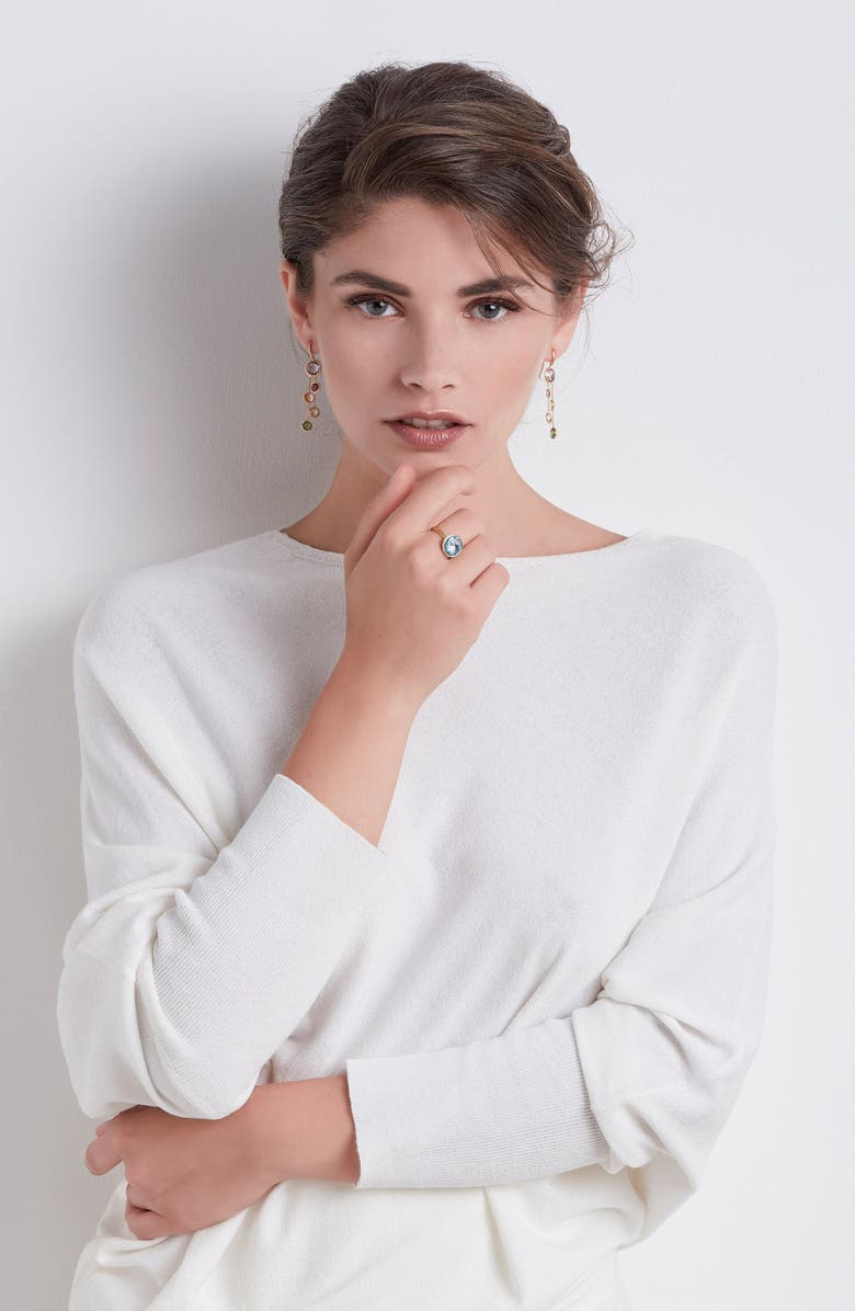 Marco Bicego Jaipur 18K Yellow Gold Mixed Blue Topaz Two-Strand Earrings, Alternate, color, Yellow Gold/ Multi