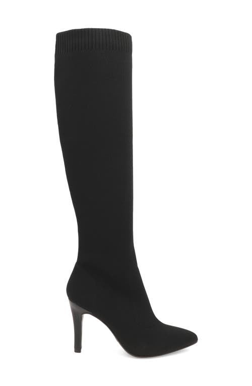 Mia Arisa Pointed Toe Knee High Boot In Black