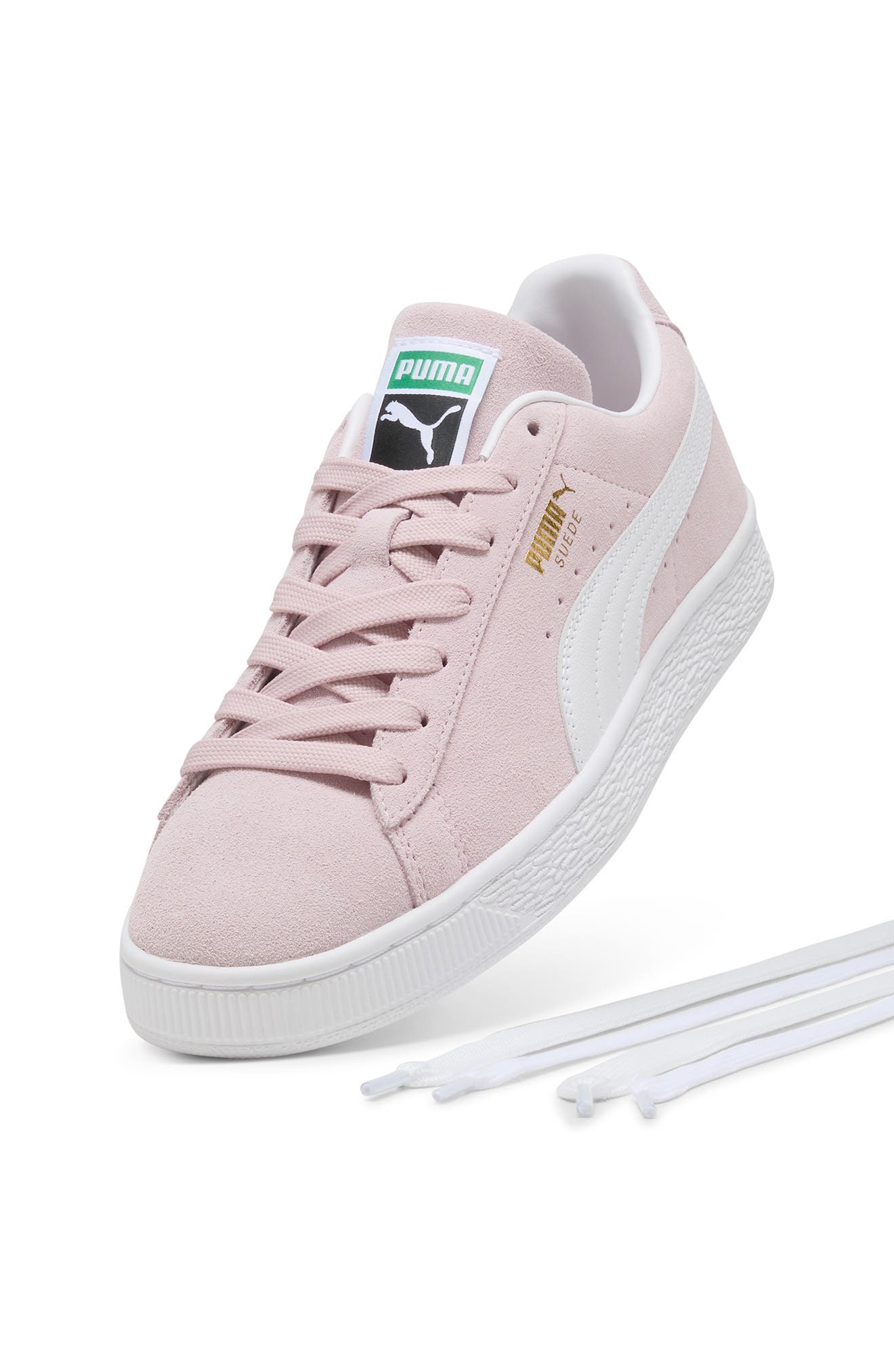 Suede Sneaker, Alternate, color, MISTY PINK/ PUMA WHITE