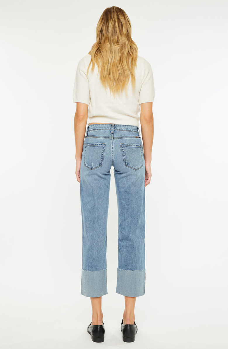 KanCan Margret Mid Rise Cropped Wide Leg Jeans, Alternate, color, Medium Wash