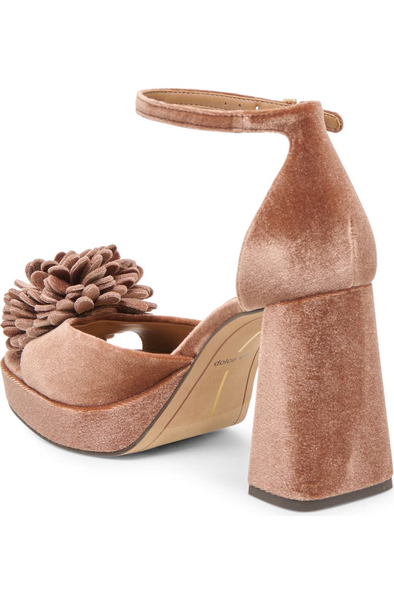 Dolce Vita Perel Platform Ankle Strap Sandal, Alternate, color, Dark Rose Velvet