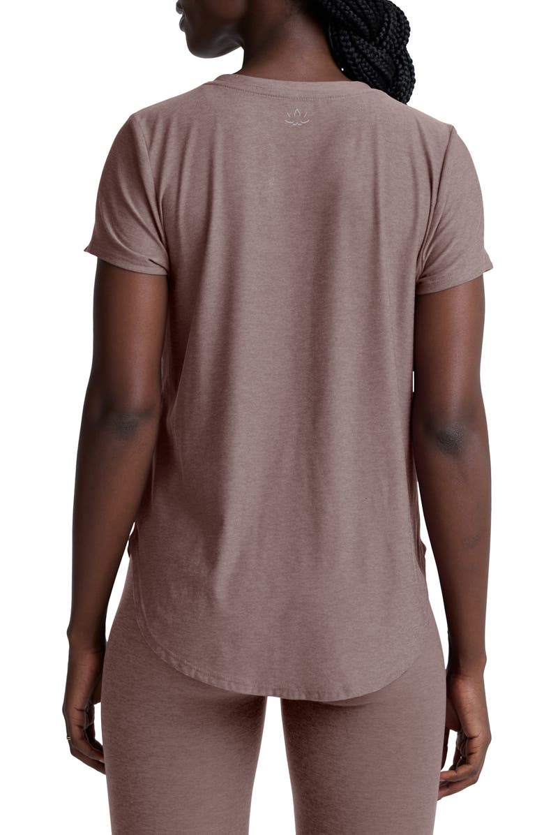 Beyond Yoga On the Down Low T-Shirt, Alternate, color, Rosey Taupe Heather