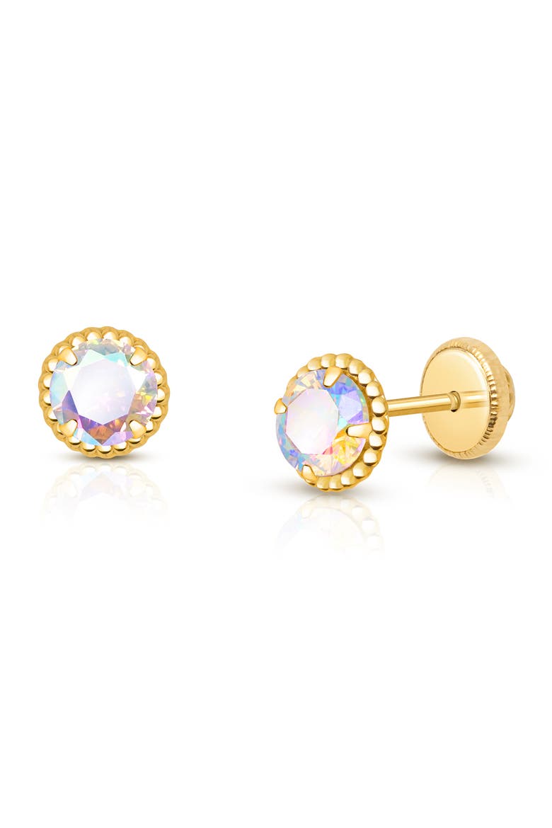 14K Gold Enchanted Light Studs Screw Back Earrings, Main, color, 14K Yellow Gold