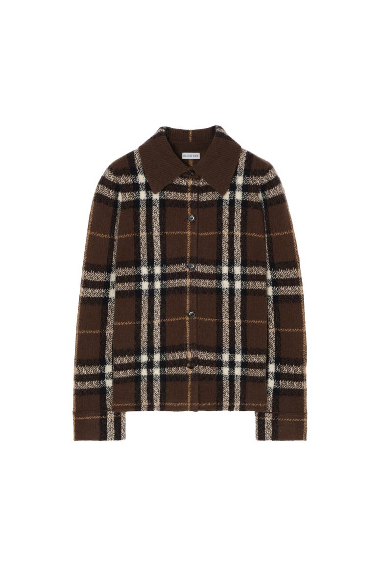 Check Cashmere Overshirt, Alternate, color, Treacle brown