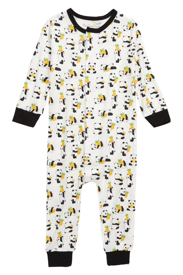 Pudgy Pineapple Jersey Romper, Main, color, WHITE