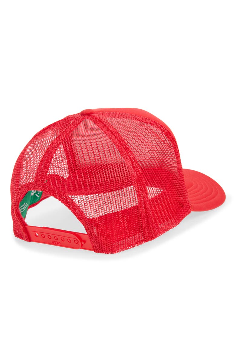 Friday Feelin’ Electric Rainbow Trucker Hat, Alternate, color, Red