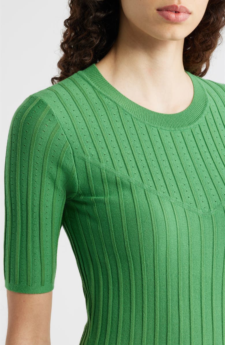 Elie Tahari The Wanda Fit & Flare Sweater Dress, Alternate, color, Meadow