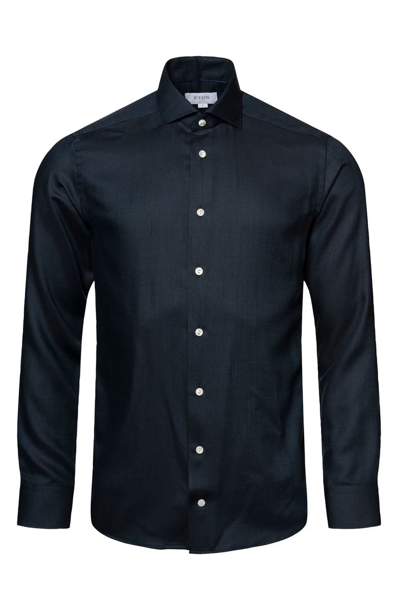 Eton Contemporary Fit Solid Merino Wool Dress Shirt, Alternate, color,