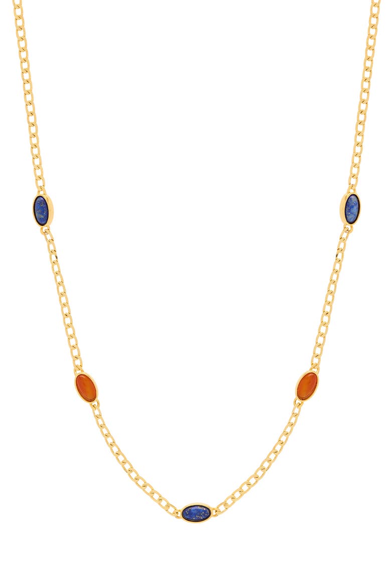 Lapiz Lazuli & Red Agate Chain Necklace, Main, color, BLUE/RED/GOLD