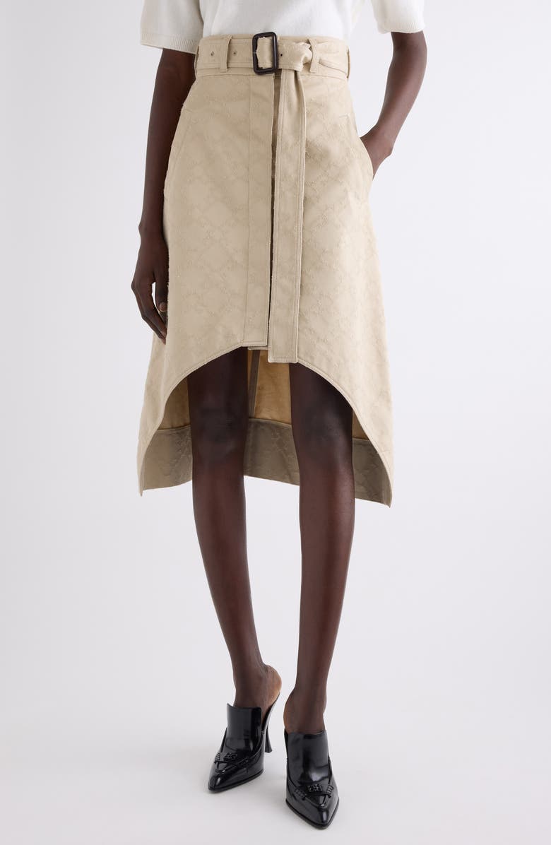Givenchy Monogram 72 Cotton Twill Trench Skirt, Main, color, 
