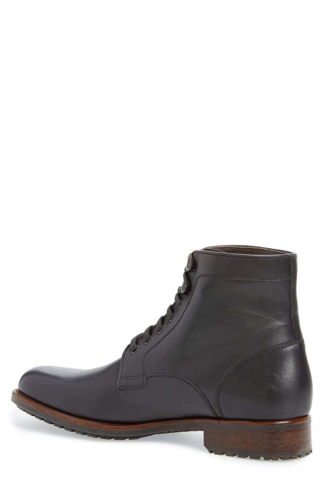 'Marcelo' Plain Toe Boot, Alternate, color, BLACK LEATHER