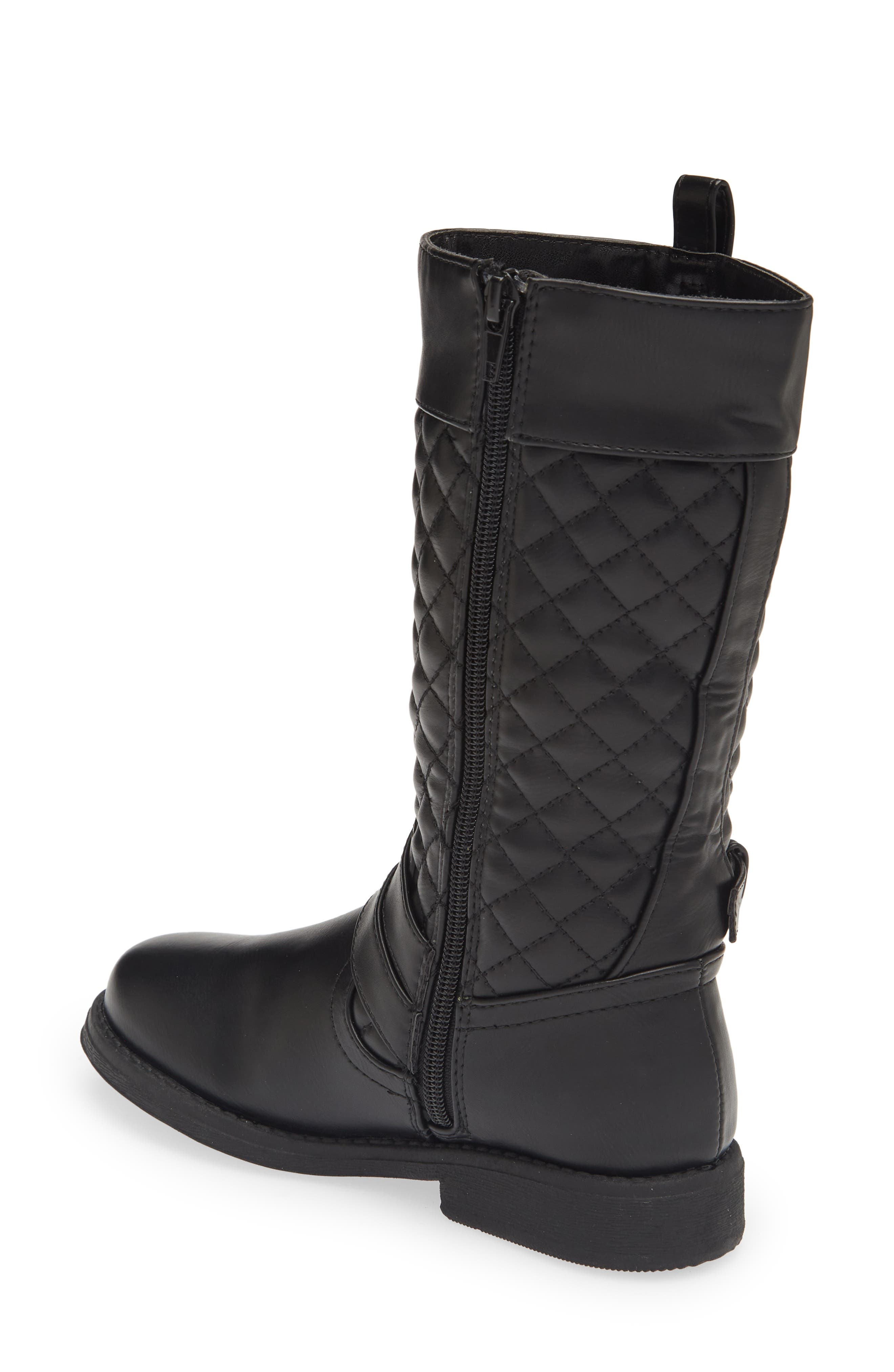 DREAM PAIRS Moto Knee High Boot, Alternate, color, Black