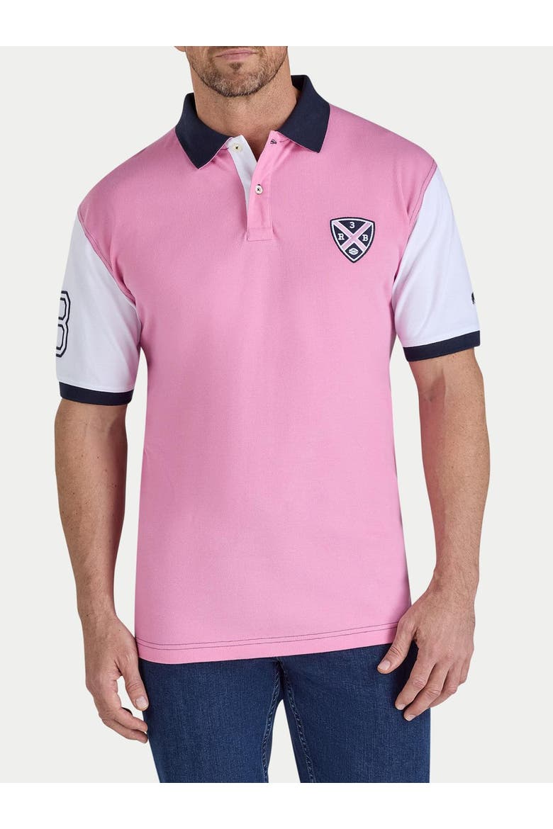 No.3 Cut & Sew Jersey Polo Shirt, Alternate, color, Pink