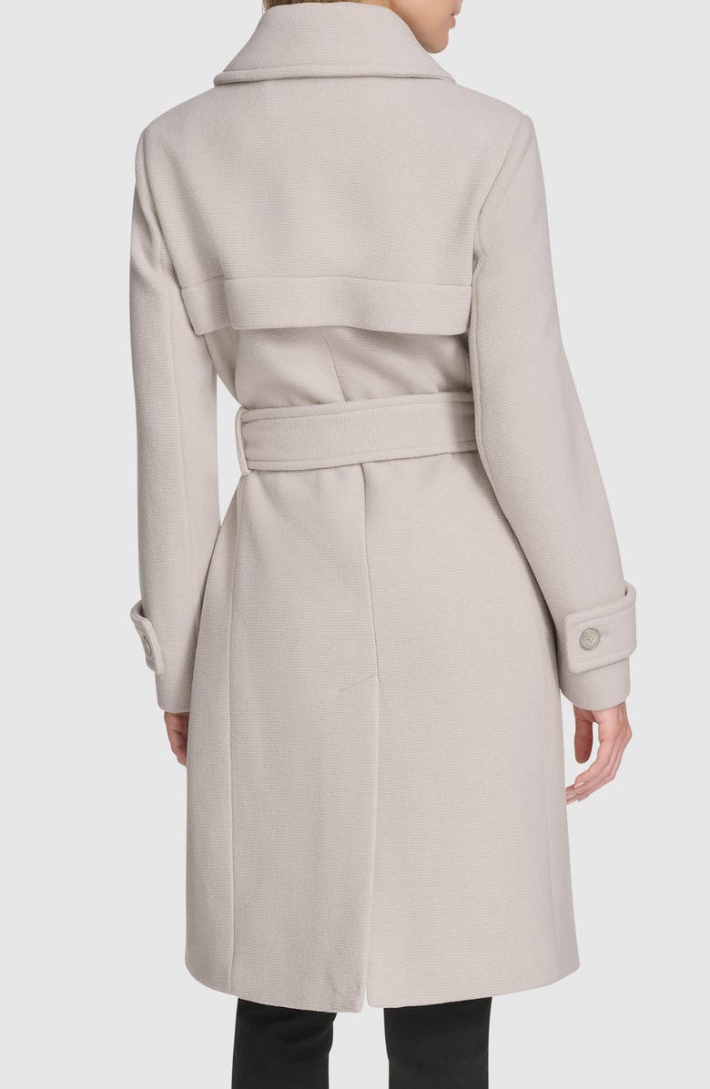 Andrew Marc Lawley Wool Blend Belted Trench Coat, Alternate, color, Pearl