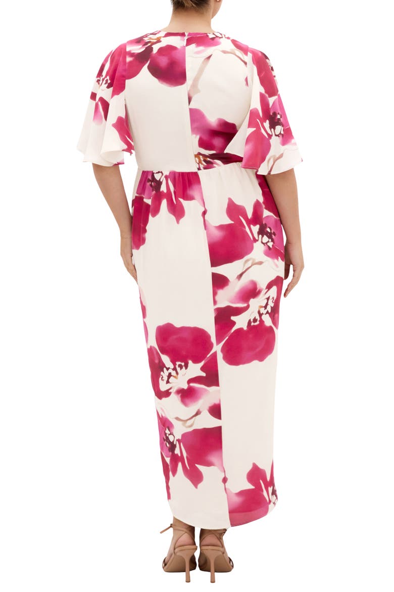 Braelynn Floral Flutter Sleeve Maxi Dress, Alternate, color, CREAM FLEUR