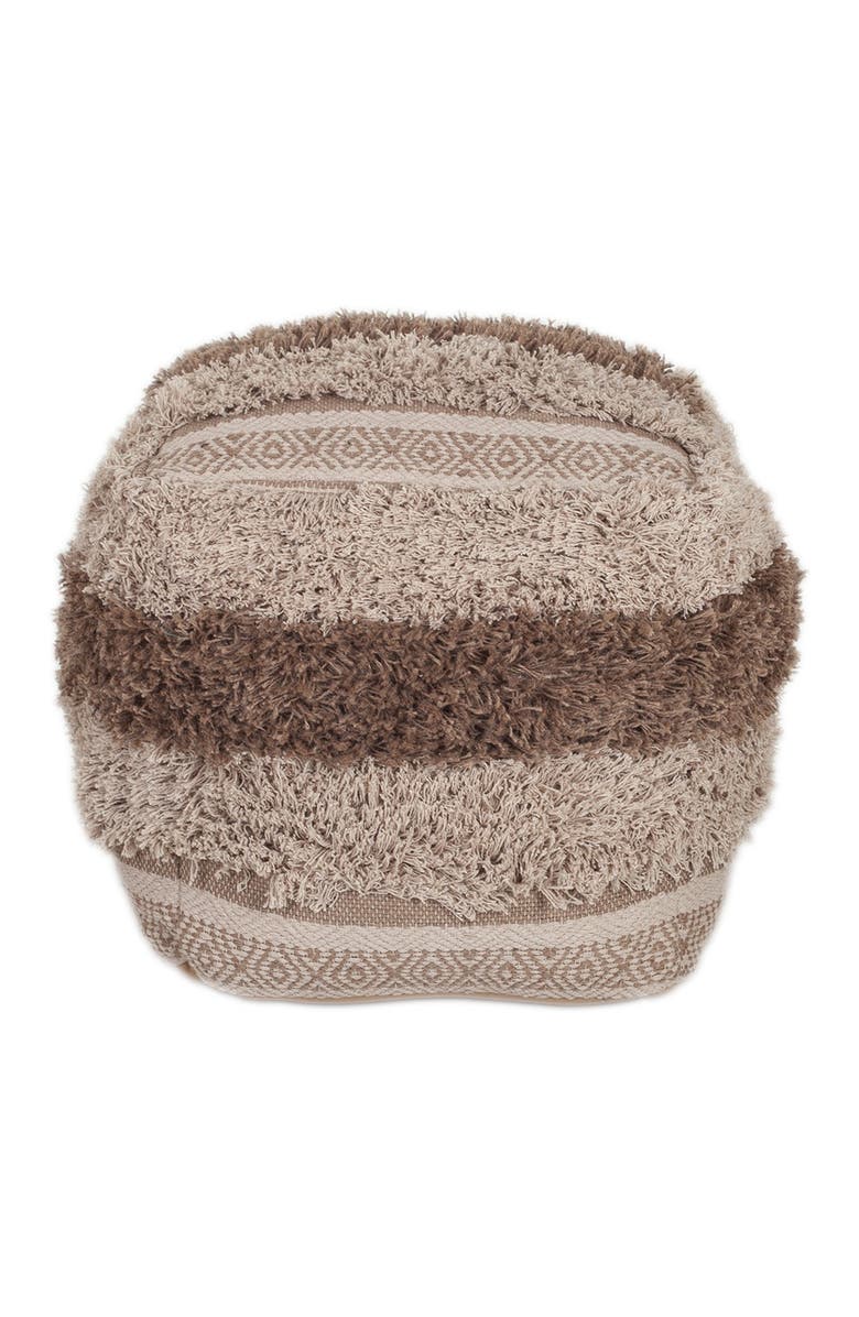 PARKLAND COLLECTION Iliya Transitional Beige Pouf, Alternate, color, Beige