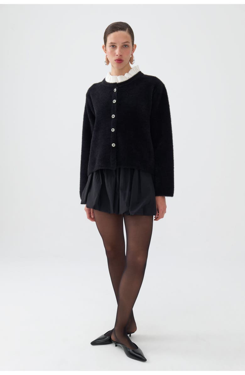 Nocturne Crystal Embellished Buttoned Cardigan, Alternate, color, 