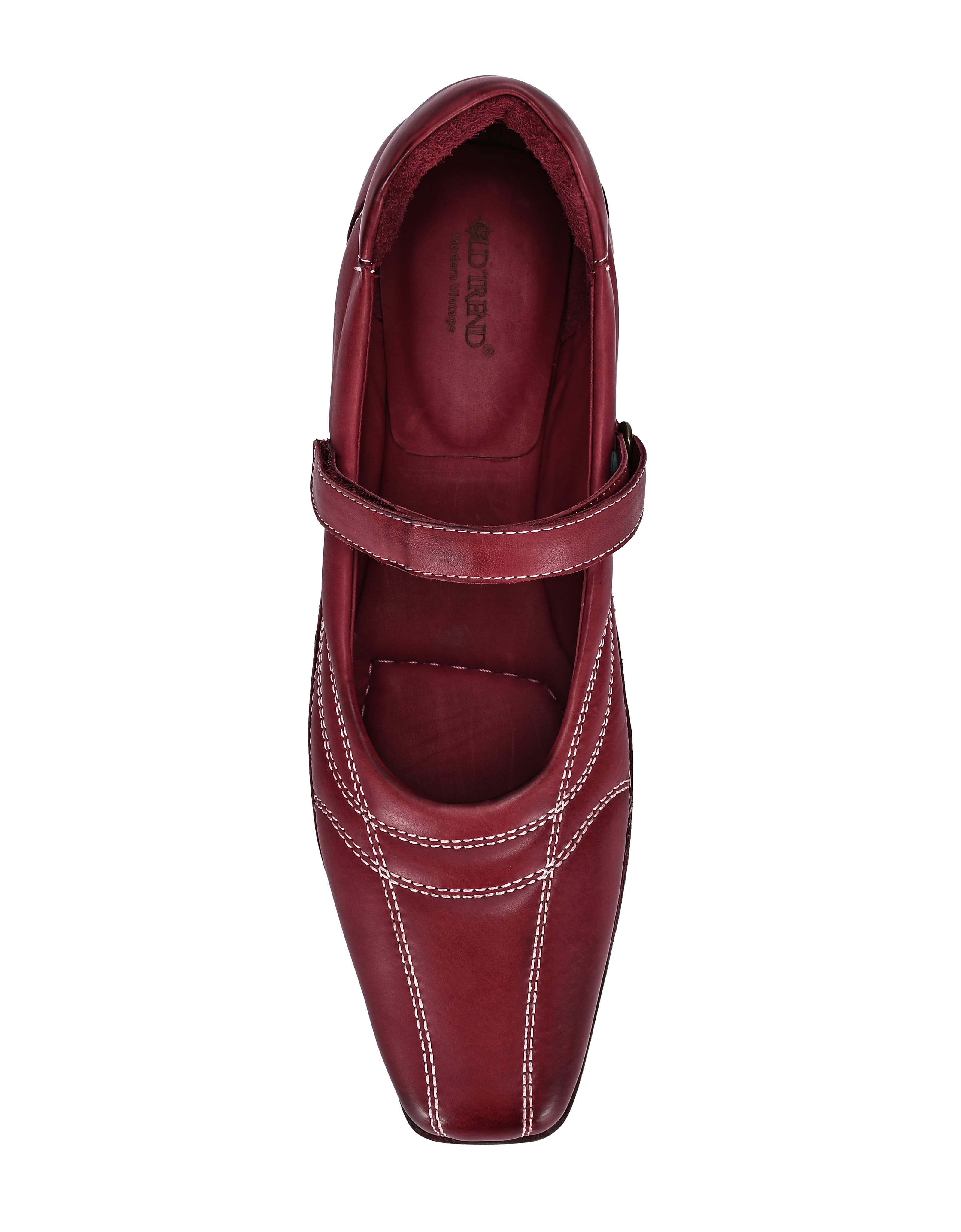 Folk Genuine Leather Mary Jane Heel, Alternate, color, Merlot