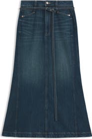 BOSS Orange Peplum Denim Maxi Skirt